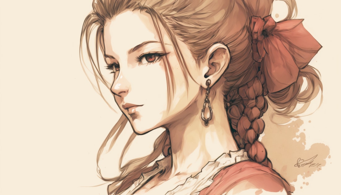 aerith-gainsborough-art-style-of-akihiko-yoshida