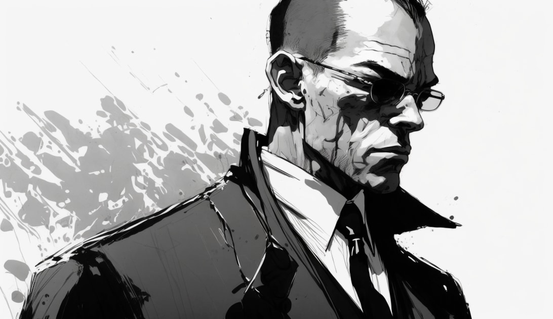 agent-smith-art-style-of-akihiko-yoshida