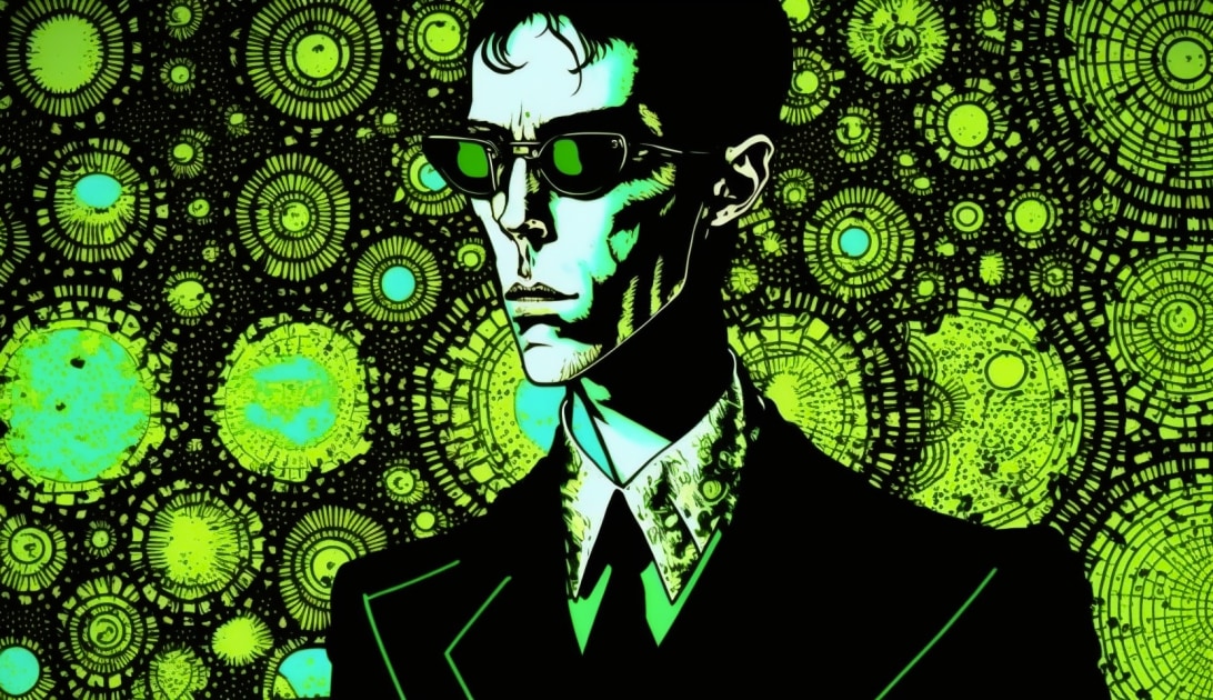 agent-smith-art-style-of-harry-clarke