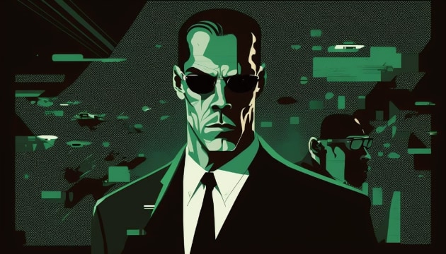 agent-smith-art-style-of-tom-whalen