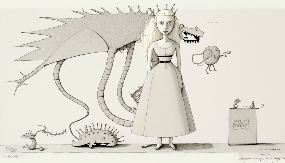 daenerys-targaryen-art-style-of-saul-steinberg