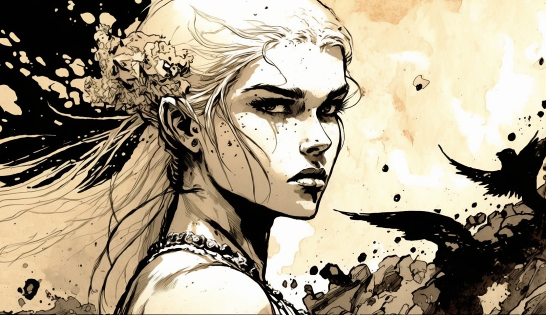 daenerys-targaryen-art-style-of-sergio-toppi