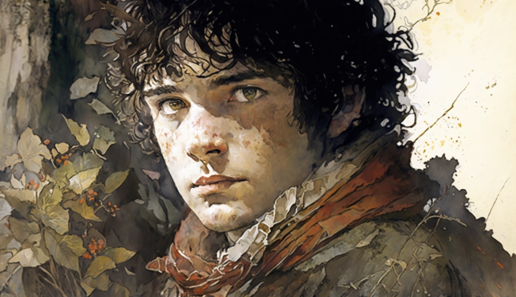 frodo-baggins-art-style-of-william-timlin