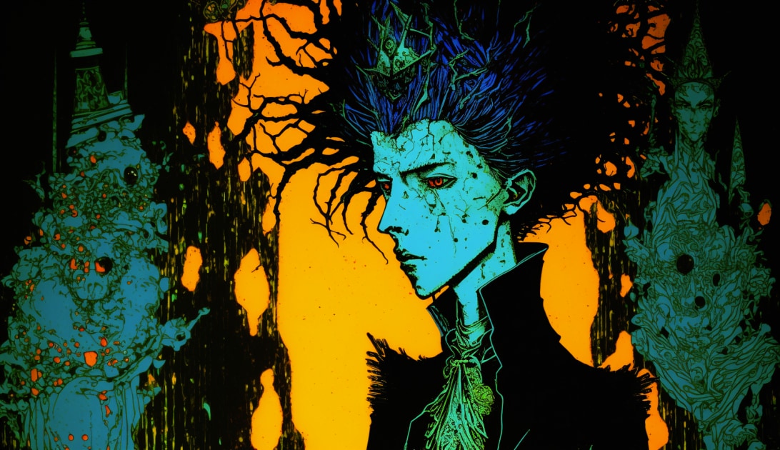 gon-freecss-art-style-of-harry-clarke