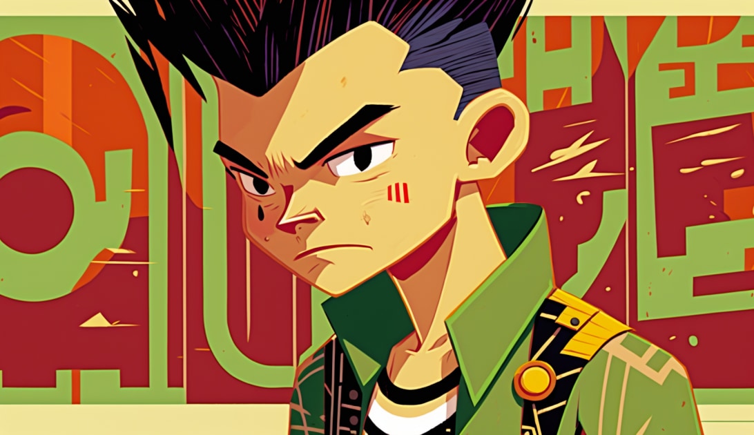 gon-freecss-art-style-of-josh-agle