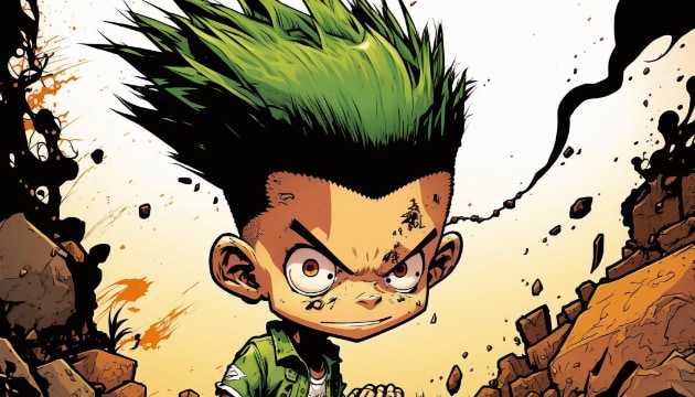 gon-freecss-art-style-of-skottie-young