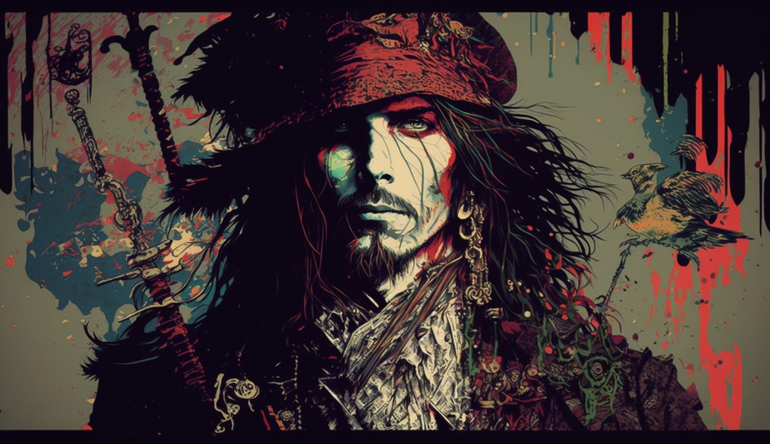 jack-sparrow-art-style-of-harry-clarke