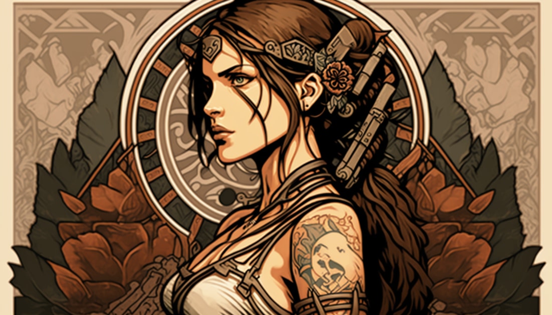 lara-croft-art-style-of-alphonse-mucha