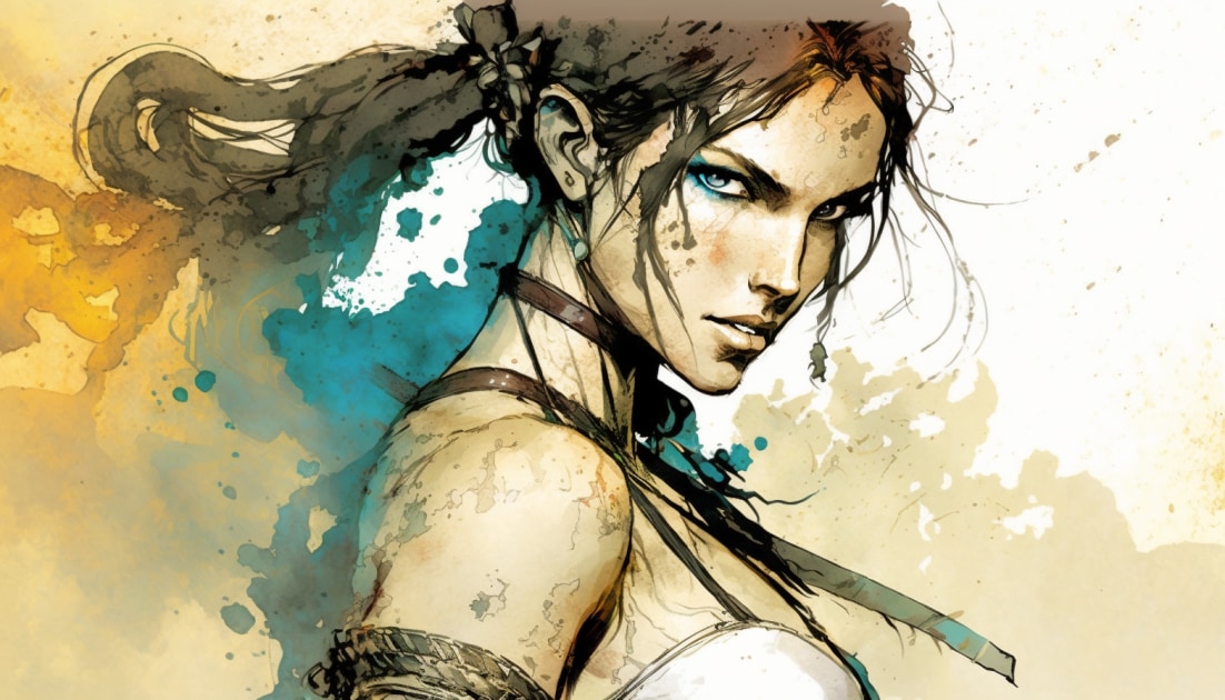 lara-croft-art-style-of-warwick-goble