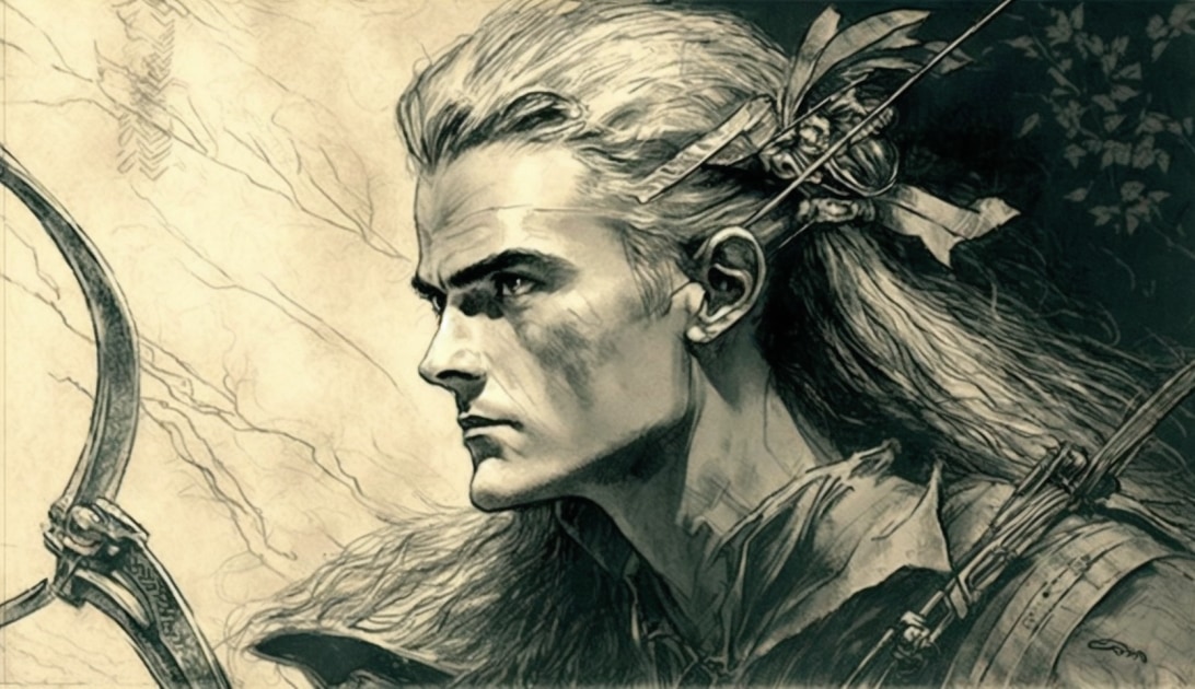 legolas-art-style-of-heinrich-kley