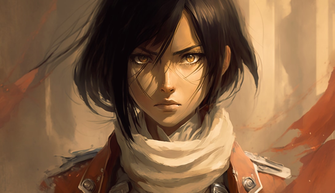 mikasa-ackerman-art-style-of-atey-ghailan