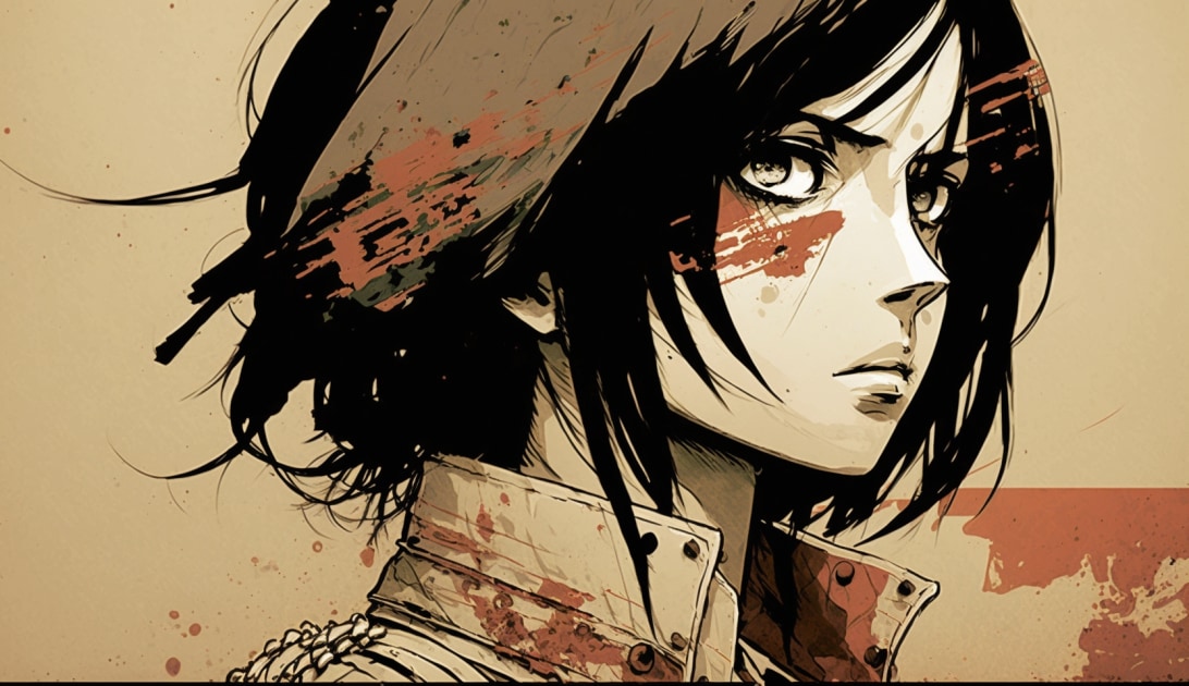 mikasa-ackerman-art-style-of-conrad-roset