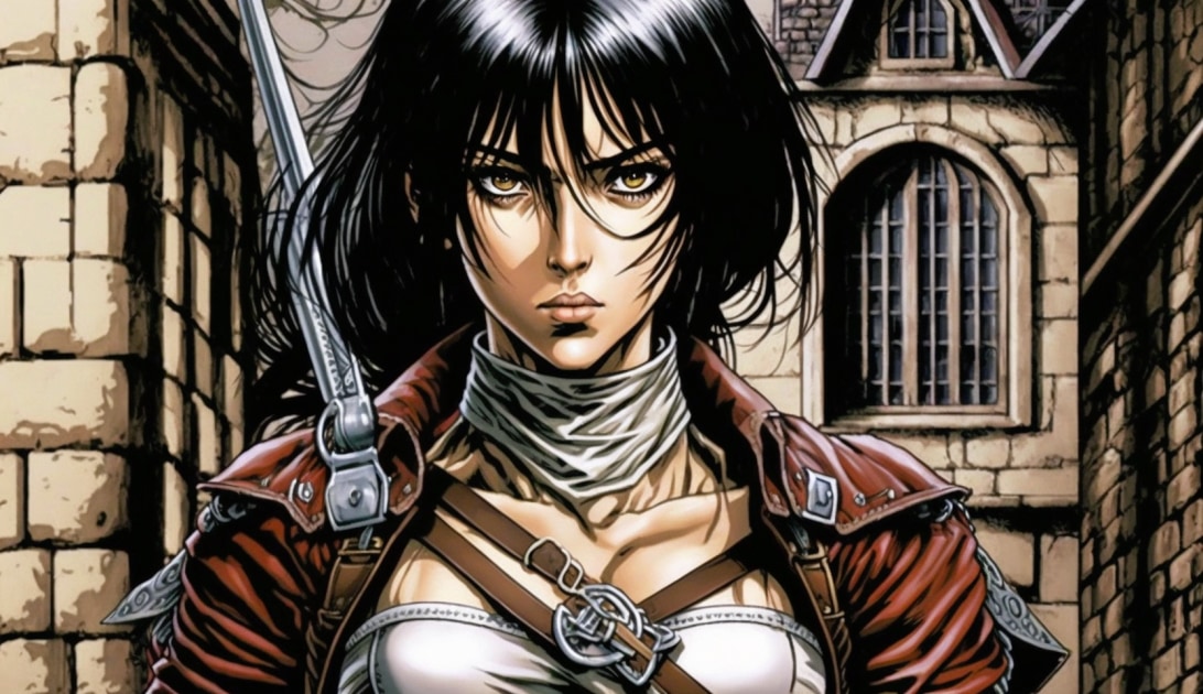 mikasa-ackerman-art-style-of-larry-elmore