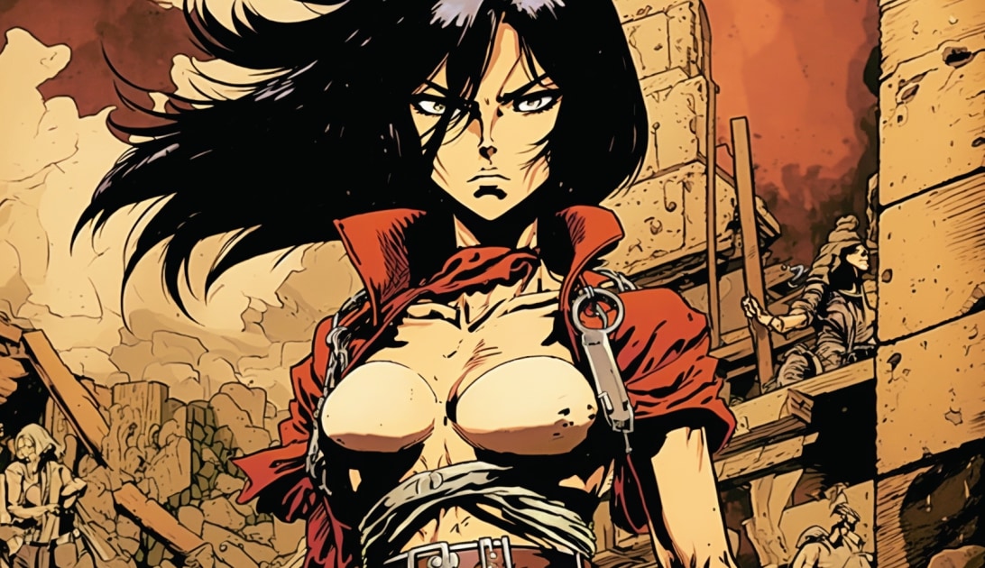 mikasa-ackerman-art-style-of-ralph-bakshi