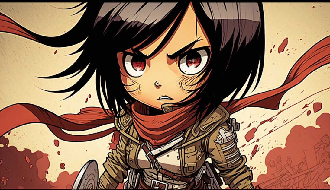 mikasa-ackerman-art-style-of-skottie-young