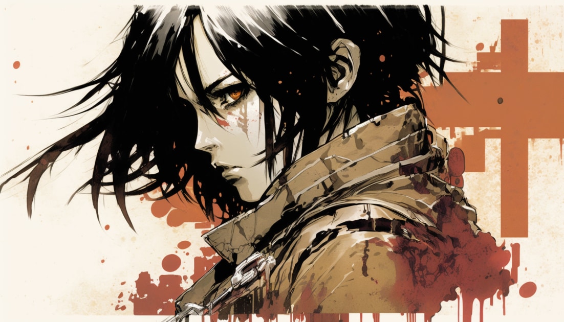 mikasa-ackerman-art-style-of-yoji-shinkawa