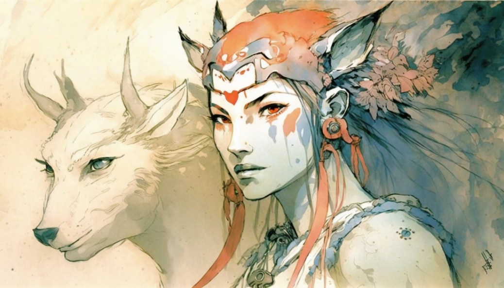 princess-mononoke-art-style-of-claire-wendling