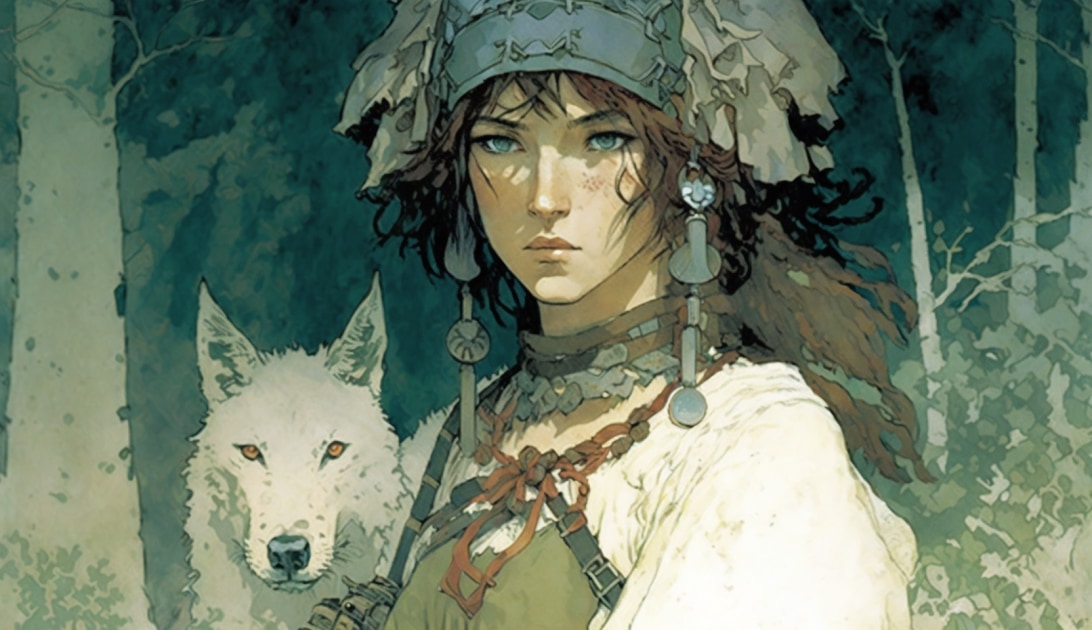 princess-mononoke-art-style-of-elizabeth-shippen-green