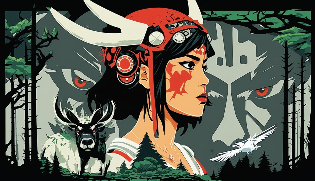 princess-mononoke-art-style-of-josh-agle