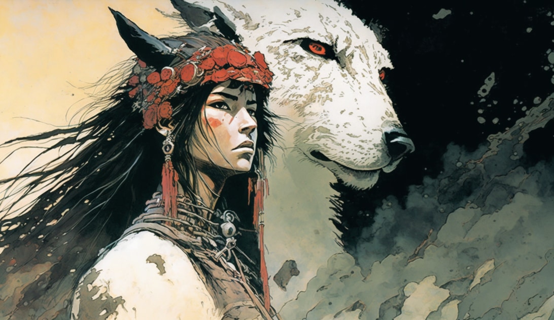 princess-mononoke-art-style-of-sergio-toppi