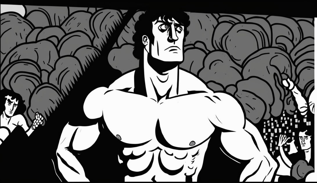 rocky-balboa-art-style-of-aubrey-beardsley