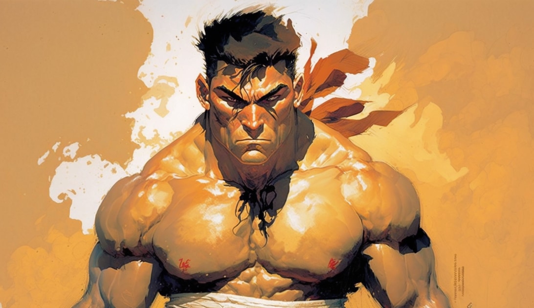 ryu-art-style-of-frank-frazetta