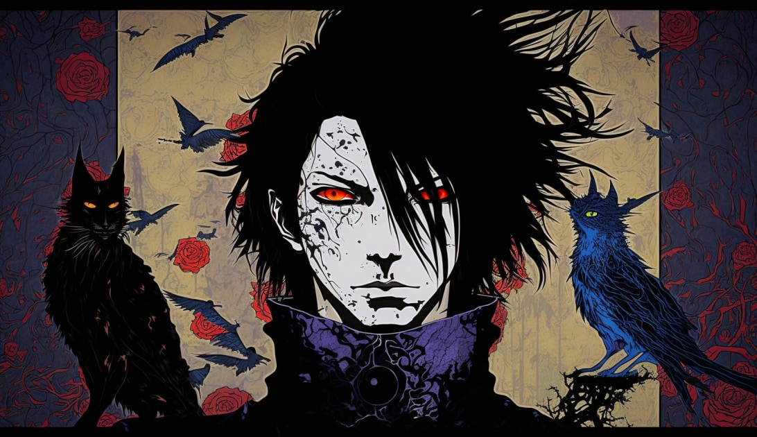 sasuke-uchiha-art-style-of-harry-clarke