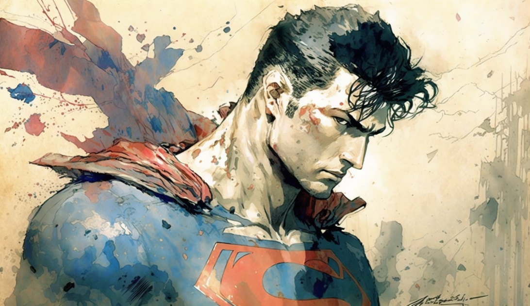 superman-art-style-of-yoshitaka-amano