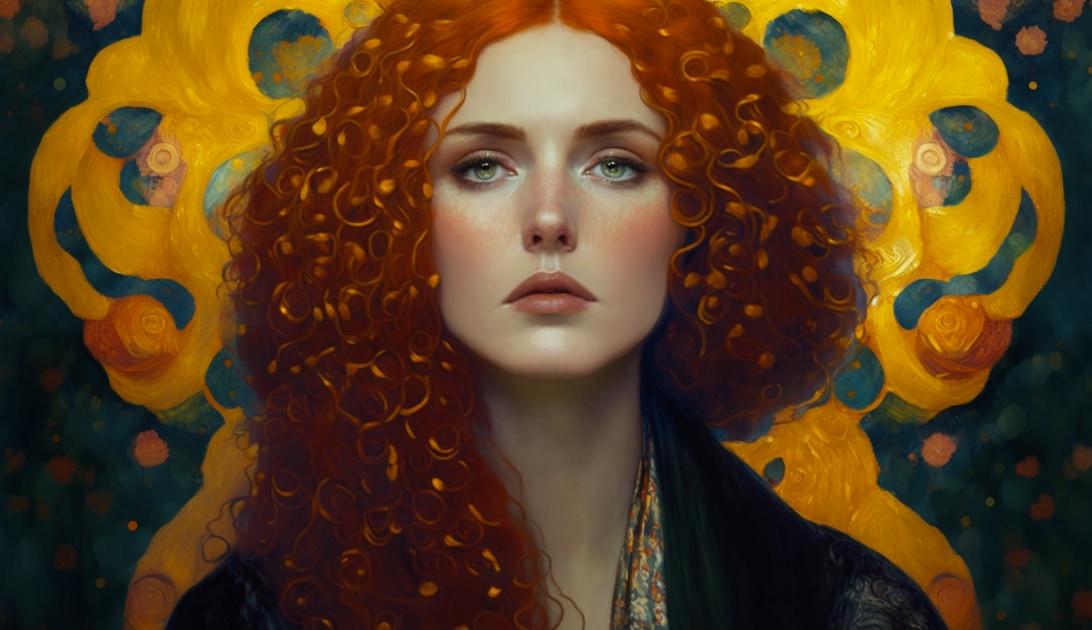 triss-merigold-art-style-of-gustav-klimt