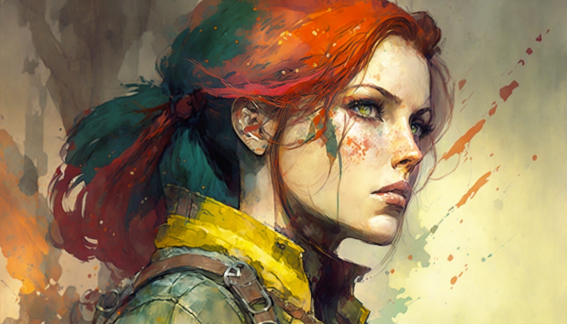 triss-merigold-art-style-of-yoshitaka-amano