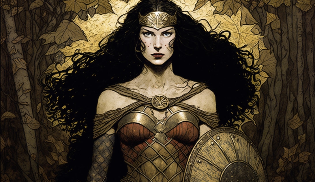 wonder-woman-art-style-of-john-bauer