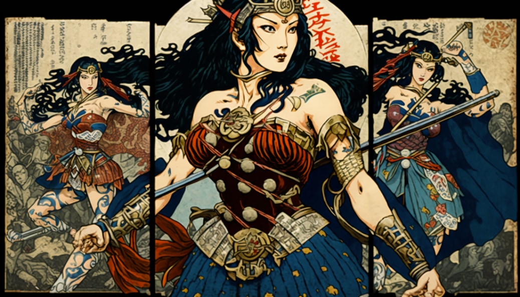 wonder-woman-art-style-of-utagawa-kuniyoshi