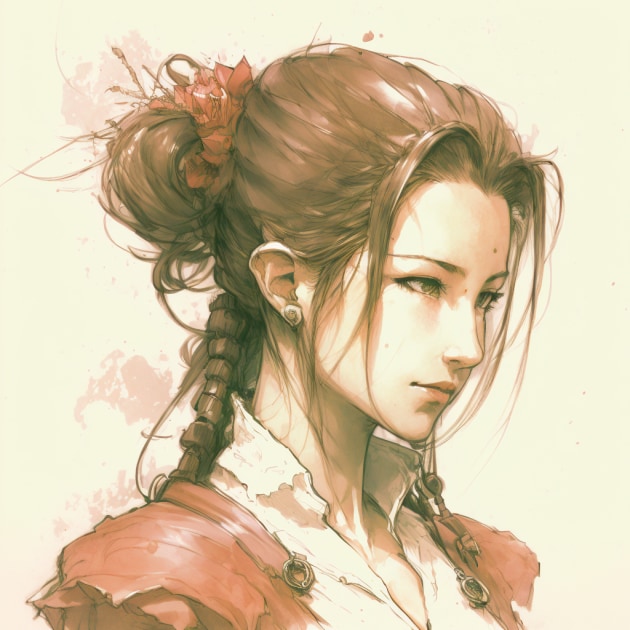 aerith-gainsborough-art-style-of-akihiko-yoshida