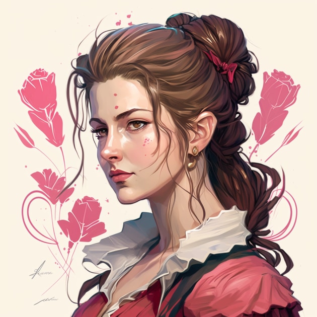 aerith-gainsborough-art-style-of-asaf-hanuka