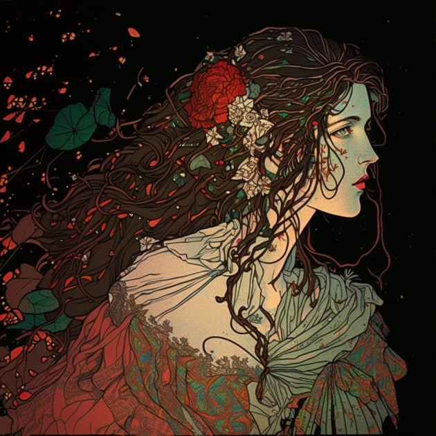 aerith-gainsborough-art-style-of-harry-clarke