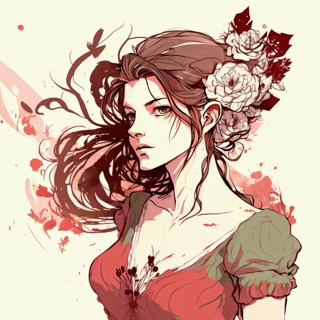 aerith-gainsborough-art-style-of-kaethe-butcher