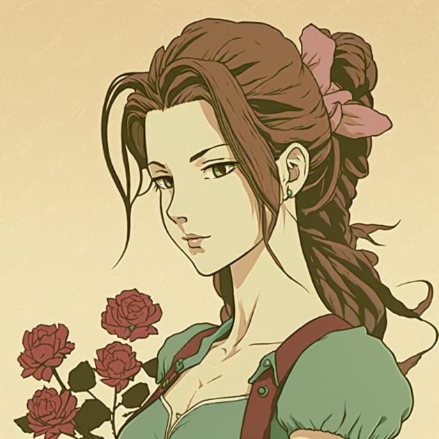 aerith-gainsborough-art-style-of-toshio-saeki