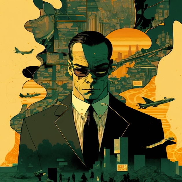 agent-smith-art-style-of-victo-ngai