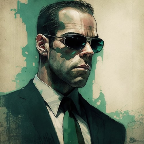 agent-smith-art-style-of-william-timlin