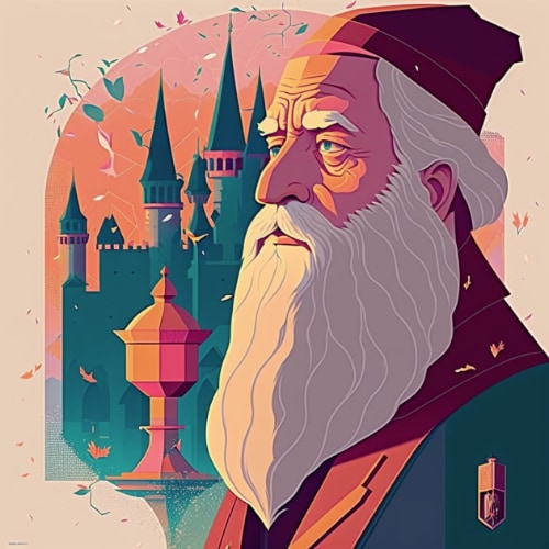 albus-dumbledore-art-style-of-josh-agle