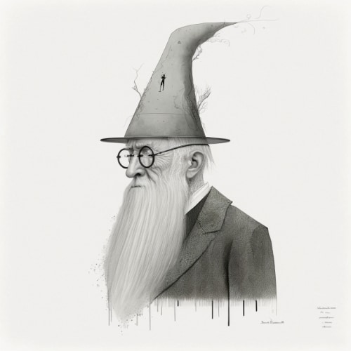albus-dumbledore-art-style-of-saul-steinberg