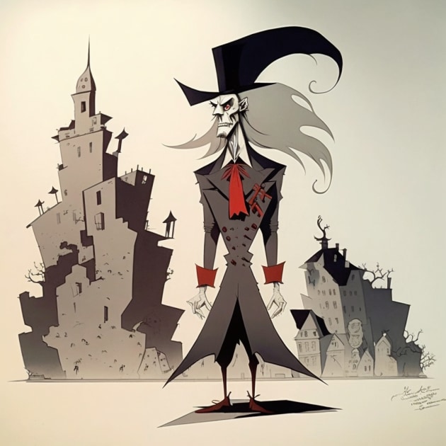 alucard-art-style-of-saul-steinberg