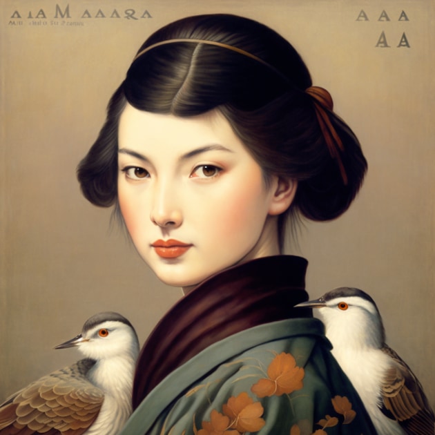 ana-de-armas-art-style-of-ohara-koson