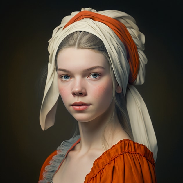 Anya Taylor-Joy in the Art Style of Jacques-Louis David