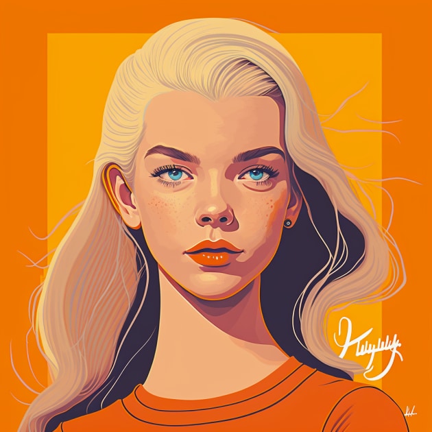 anya-taylor-joy-art-style-of-josh-agle