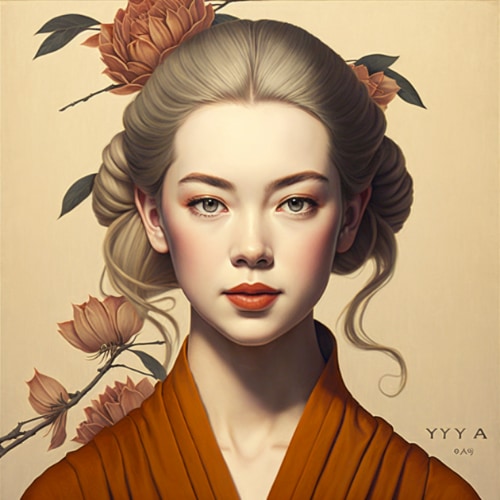 anya-taylor-joy-art-style-of-ohara-koson