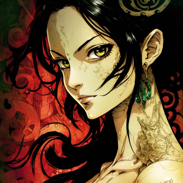 boa-hancock-art-style-of-yoshitaka-amano