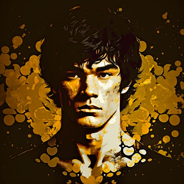 bruce-lee-art-style-of-gustav-klimt