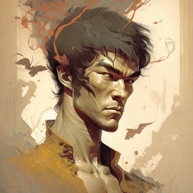 bruce-lee-art-style-of-peter-mohrbacher