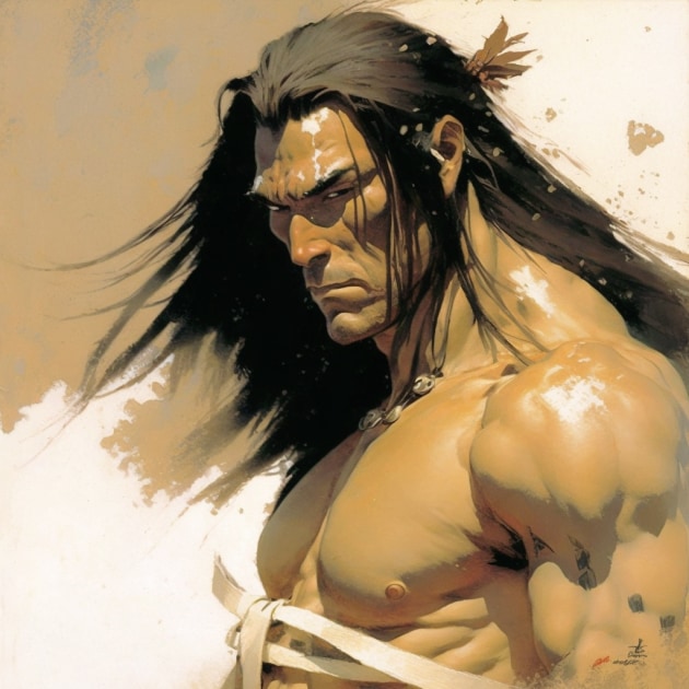 byakuya-kuchiki-art-style-of-frank-frazetta